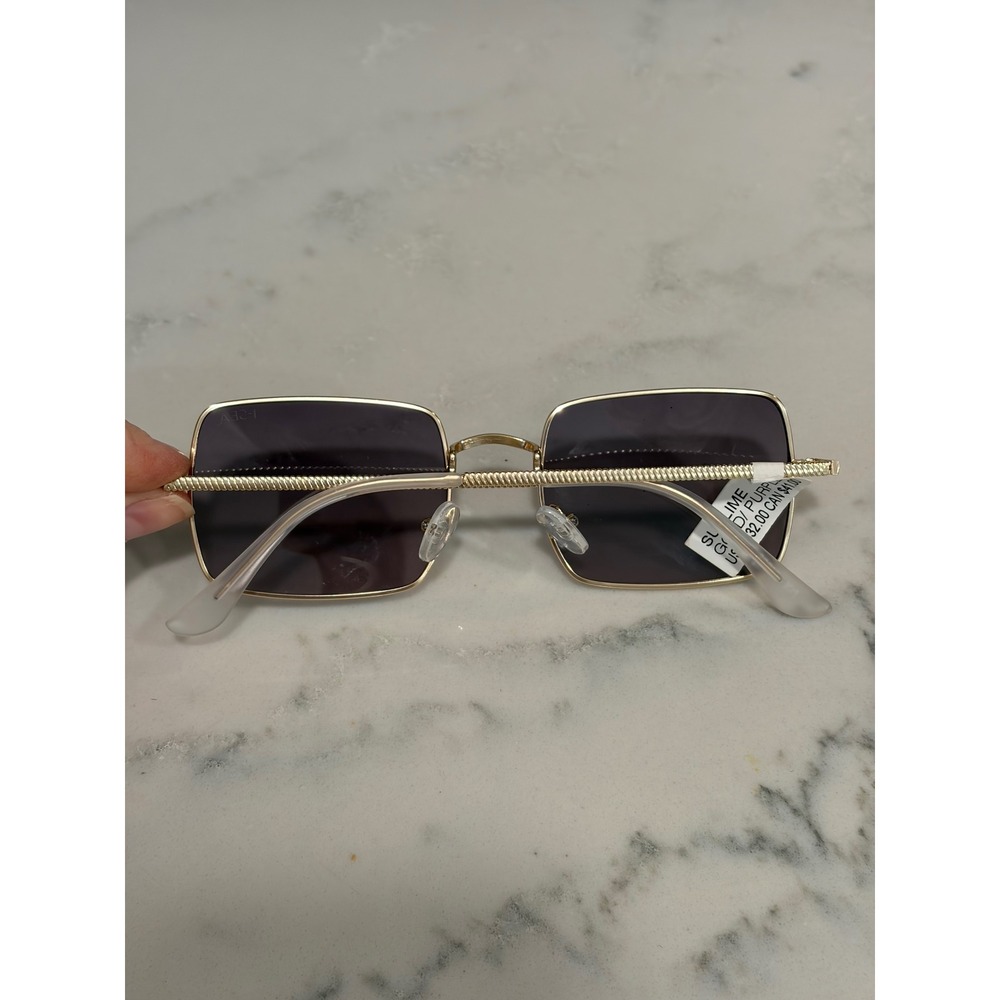 I-SEA Sublime Gold Purple Gradient Rectangular Sunglasses Womens NEW - Picture 6 of 6